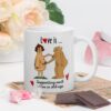 Забавна чаша с надпис Love is supporting each other in old age